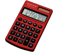 LCD1110R - Calculatrice Rouge - Ecran 10 chiffres - Double Alimentation