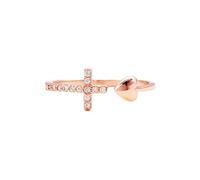 LCDIUDIU Anneau Argent 925,Bague Croix Cœur De Jésus pour Femmes Et Filles, Anneau En Oxyde De Zirconium, Ouvert, Réglable, Déclaration, Amulette, Bijoux, Amour De Dieu pour Les Adolescents, Cad