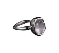 LCDIUDIU Anneau Argent 925,Bague En Pierre Précieuse Véritable pour Homme Et Femme, En Argent, Avec Cristal Naturel, Faite À La Main, Promesse D'Éternité, Bijoux Anti Anxiété, Cadeau
