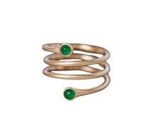 LCDIUDIU Anneau Argent 925 Femme,Bague En Argent Plaqué Or 14 Carats Avec Fil Enroulé Et Deux Perles En Pierres Précieuses pour Femme Et Fille. Bijou Bohème Idéal pour L'Éternité.