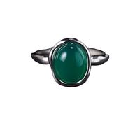 LCDIUDIU Anneau Argent 925 Femme,Bague En Pierres Précieuses Véritables pour Hommes Et Femmes, En Argent, Avec Cristal Naturel, Faite À La Main, Promesse D'Éternité, Libération De L'Anxiété,