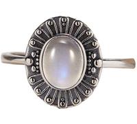 LCDIUDIU Anneau En Argent 925 pour Femme,Bague D'Anxiété En Véritable Pierre D'Œil De Tigre pour Hommes Et Femmes, Bande De Déclaration En Argent, Pierre Précieuse Naturelle Faite À La Main,