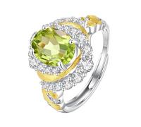 LCDIUDIU Anneau En Argent 925 pour Femme,Bague De Fiançailles Halo En Topaze Rubis Véritable Naturelle pour Femme, Ring Pierre De Naissance En Zircone Cubique, Ring Promesse Mariage Rég