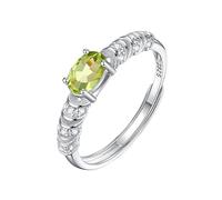 LCDIUDIU Anneau En Argent 925 pour Femme,Bague Demi Éternité En Pierre Précieuse Naturelle pour Femme, Argent, Pierre De Naissance, Zircone Cubique, Bande Réglable, Anniversaire, Mariage, Fianç