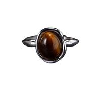 LCDIUDIU Anneau En Argent 925 pour Femme,Bague En Pierre Précieuse Véritable pour Homme Et Femme, En Argent, Avec Cristal Naturel, Faite À La Main, Promesse D'Éternité, Libération De L'Anxiét