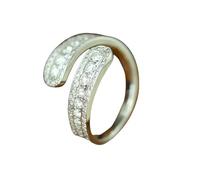 LCDIUDIU Anneaux Argent 925,Bague Cuillère pour Femmes Et Filles, Scintillante, Empilable, En Oxyde De Zirconium, Extensible, pour Déclaration, Fiançailles, Promesse, Alliance pour Elle