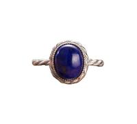 LCDIUDIU Anneaux Argent 925,Bague Vintage En Pierre De Lapis Lazuli pour Femme, Anneau Torsadé En Argent, Pierre Précieuse Naturelle, Faite À La Main, Promesse D'Éternité, pour Elle, Cadeau De