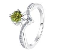 LCDIUDIU Bague De Fiançailles En Moissanite, Bague En Argent Sterling 925, Incrustation De Zircons En Forme Cœur Et Couronne, Taille 1 Carat, Promesse Moissanite, Anneau Pouce, Bijoux
