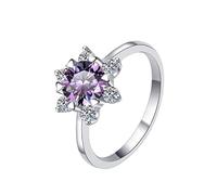 LCDIUDIU Bague En Argent Sterling 925 Avec Moissanite pour Femme, Incrustation En Forme De Fleur, Coupe 1 Carat, Bague En Moissanite, Anneau Pouce, Bijoux En Pierres Précieuses, Cadeau Exquis pour