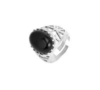 LCDIUDIU Bague Large En Pierre Naturelle pour Femme, Argent, Serti Creux, Ovale, Opale Reiki, Énergie, Ouvert, Réglable, Anneau De Doigt, Anneau De Pouce, Bijoux, Cadeau pour Petite Amie, Épouse,