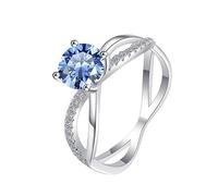 LCDIUDIU Bague Ouverte Réglable En Argent Sterling 925 pour Femme, Incrustation Du Symbole De L'Infini, Moissanite 1 Carat, Anneau Pouce, Pierre Précieuse, Cadeau pour Épouse, Petite Amie, Maman,