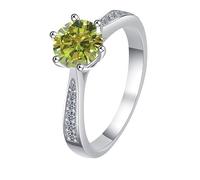 LCDIUDIU Bagues De Fiançailles En Moissanite, Bague En Argent Sterling 925, 1 Ct, Coupe Bleue, Bague Promesse Moissanite, Anneau Pouce, Zircon, Bijoux En Pierre Précieuse, Cadeau pour Mariage, Ver