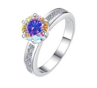 LCDIUDIU Bagues De Fiançailles En Moissanite, Bague En Argent Sterling 925, Solitaire 1 Ct, Coupe Moissanite, Bague Promesse, Anneau Pouce, Bijoux En Pierres Précieuses, Cadeau pour Mariage, Fian