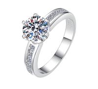 LCDIUDIU Bagues De Fiançailles En Moissanite, Bague En Argent Sterling 925, Solitaire 1 Ct, Taille Moissanite, Bague Promesse, Anneau Pouce, Bijoux En Pierres Précieuses, Cadeau pour Mariage, Fian