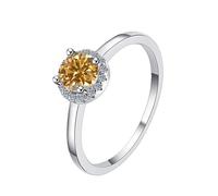 LCDIUDIU Bagues De Fiançailles En Moissanite, Bague En Argent Sterling 925, Solitaire Moissanite De 0,5 Ct, Taille Ronde, Bague Promesse, Anneau Pouce, Bijoux En Pierres Précieuses, Cadeau pour Ma