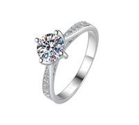 LCDIUDIU Bagues En Argent Sterling 925 Avec Moissanite pour Femme, 1 Carat, Coupe Ronde, Vert Olive, Bague Promesse, Anneau Pouce, Pierre Précieuse, Cadeau Mariage Ou D'Anniversaire.