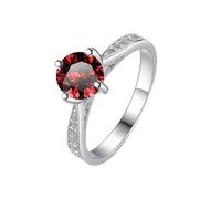 LCDIUDIU Bagues En Argent Sterling 925 Avec Moissanite pour Femme, 1 Carat, Coupe Ronde, Vert Olive, Moissanite, Bague Promesse, Anneau Pouce, Pierre Précieuse, Cadeau Mariage Ou D'Anniversaire, Ro