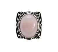 LCDIUDIU Bagues En Pierre De Forme Ovale, Bagues En Pierre Précieuse D'Obsidienne Noire À Monture Large Argent Vintage, Bagues Ouvertes Réglables Pour Le Doigt, Anneau De Pouce, Bijoux Reiki, Ca