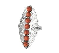 LCDIUDIU Bagues En Pierre Des 7 Chakras, Grande Bague En Argent Creuse Avec Perles Rondes En Pierre D'Énergie Naturelle, Ouverte Et Réglable, Anneau De Pouce, Bijoux Cadeau pour Femme Et Elle, Jas