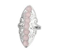 LCDIUDIU Bagues En Pierre Des 7 Chakras, Grande Bague En Argent Creuse Avec Perles Rondes En Pierre D'Énergie Naturelle, Ouverte Et Réglable, Anneau De Pouce, Bijoux Cadeau pour Femme Et Elle, Qua