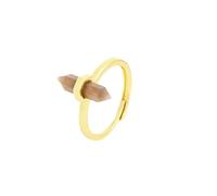 LCDIUDIU Bagues En Pierre Hexagonale pour Hommes Et Femmes, Monture En Or, Pierre D'Énergie Naturelle Noire Obsidienne, Anneau De Doigt Réglable, Anneau De Pouce, Bijoux Hip Hop Punk Gothique, Cad