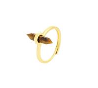 LCDIUDIU Bagues En Pierre Hexagonale pour Hommes Et Femmes, Monture En Or, Pierre D'Énergie Naturelle Noire Obisidan, Anneau De Doigt Réglable, Anneau De Pouce, Hip Hop, Punk, Gothique, Bijoux Cad
