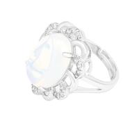 LCDIUDIU Bagues En Pierre Naturelle De Forme Ovale, Incrustation De Feuille D'Argent Zircon Énergie Violet Améthyste Pierre Précieuse Bagues Ouvertes Réglables Doigt Cercle Pouce Bande Reiki Bij