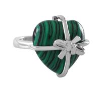 LCDIUDIU Bagues En Pierre Naturelle En Forme De Nœud Papillon, Incrustation D'Argent, Bagues En Pierre Précieuse En Jaspe Rouge, Ouvertes, Réglables, Pour Le Doigt, Anneau De Pouce, Bijoux Reiki,