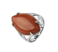 LCDIUDIU Bagues Énergétiques En Pierre Naturelle, Monture En Argent, Améthyste, Forme Marquise, Bagues En Pierre Précieuse, Anneau De Doigt Réglable, Anneau De Pouce, Bijoux, Pierre De Naissanc