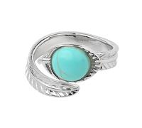 LCDIUDIU Bagues Ouvertes En Pierre Naturelle pour Femmes, Argent, Serties De Feuilles Sculptées, Rondes, Obsidienne Reiki, Bijou Énergétique, Ajustable, Anneau De Pouce, Bijoux, Cadeau pour Petit