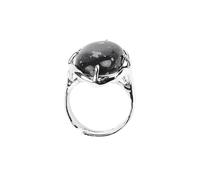 LCDIUDIU Bagues Ouvertes Réglables En Pierre Naturelle, Serties D'Argent, Forme Ovale, Cristal Pastèque, Pierres Précieuses, Anneau De Doigt, Anneau De Pouce, Bijoux, Cadeau pour Elle, Petite Ami