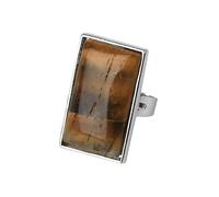 LCDIUDIU Bagues Rectangulaires En Pierres Naturelles, Monture En Argent, Bagues En Pierres Précieuses Turquoises, Grand Anneau De Doigt Réglable Et Ouvert, Anneau De Pouce, Bijoux Cadeau pour Sa P