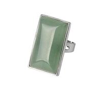 LCDIUDIU Bagues Rectangulaires En Pierres Naturelles, Monture En Argent, Bagues En Pierres Précieuses Turquoise, Grand Anneau De Doigt Réglable Et Ouvert, Anneau De Pouce, Bijoux Cadeau pour Sa Pe
