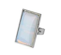 LCDIUDIU Bagues Rectangulaires En Pierres Naturelles, Monture En Argent, Turquoise, Pierres Précieuses, Grand Anneau Ouvert Réglable pour Le Doigt, Anneau De Pouce, Bijoux Cadeau pour Sa Petite Am