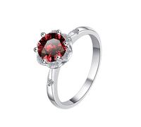 LCDIUDIU Bagues Simples Ouvertes Et Réglables En Argent Sterling 925 pour Femme, Incrustées De Forme De Fleur, Taille Ronde, Moissanite 1 Carat, Anneau Pouce, Pierre Précieuse, Cadeau pour Femme