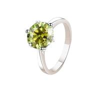 LCDIUDIU Bagues Simples Ouvertes Et Réglables En Argent Sterling 925 pour Femmes, Bagues De Promesse Solitaires En Moissanite Taillée 1 Carat, Anneau Pouce, Pierre Précieuse, Cadeau Mariage, Vert