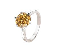 LCDIUDIU Bagues Simples Ouvertes Et Réglables En Argent Sterling 925 pour Femmes, Bagues De Promesse Solitaires En Moissanite Taillée 1 Carat, Anneau Pouce, Bijoux En Pierres Précieuses, Cadeau M