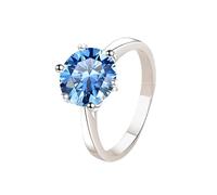 LCDIUDIU Bagues Simples Ouvertes Et Réglables En Argent Sterling 925 pour Femmes, Bagues De Promesse Avec Solitaire Moissanite Taillée 1 Carat, Anneau Pouce, Pierre Précieuse, Cadeau Mariage, Ble