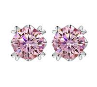 LCDIUDIU Boucles D'Oreilles À Clous En Argent Sterling 925, Flocon De Neige Incrusté Rond 5 Mm Zircon Taille Claire Petit Clous Hypoallergéniques Boucles D'Oreilles Pierre Naissance Bijoux Gemme
