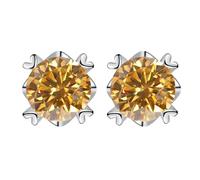 LCDIUDIU Boucles D'Oreilles À Tige En Argent Sterling 925, Flocon De Neige Incrusté Rond 5 Mm Zircon Taille Claire Petit Clous D'Oreilles Hypoallergéniques Pierre Naissance Bijoux Gemme Cadeau N