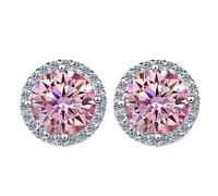 LCDIUDIU Boucles D'Oreilles À Tige En Argent Sterling 925, Incrustation De Cercle Creux, Petits Clous En Zircon Rond De 5 Mm, Hypoallergéniques, Pierre Naissance, Bijoux, Cadeau pour Femme, Épou