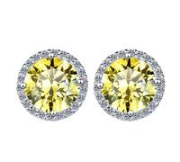 LCDIUDIU Boucles D'Oreilles À Tige En Argent Sterling 925, Incrustation De Cercle Creux, Petits Clous En Zircon Rond De 5 Mm, Hypoallergéniques, Pierre Naissance, Bijoux, Cadeau pour Femme, Épou