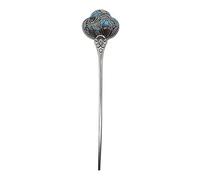 LCDIUDIU Broche Cheveux,S925 Argent Sterling Bâton De Cheveux Épingle À Cheveux Rétro Chinois Traditionnel Classique Baguettes Fourchettes Creative Brûlant Fleurs De Pivoine Bleue Bijoux Orient