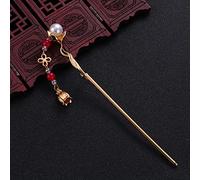 LCDIUDIU Pic A Cheveux,Baguettes À Cheveux pour Femmes Classique Unique Doré Imiter Perle Lotus Épingles À Cheveux Pompon Perlé Bâtons De Cheveux Chinois Épingle À Cheveux Vintage Chignon Ba