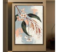 LCDIUDIU Tableau À L'Huile Texturé, Peint À La Main, Représentant Des Fleurs Et Des Branches, Style Botanique Vintage, Sans Cadre, Sur Toile. Décoration Murale pour Salon, Entrée, Chambre, Int