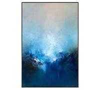 LCDIUDIU Tableau Peinture Huile sur Toile, Abstrait Bleu Texture Impressionnisme Oeuvre Moderne Originale Peintures À l'huile Peintes À La Main sans Cadre sur Toile Art Mural pour Salon Chambre Burea