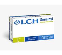 LCH - Gants Ambidextres Sensinyl Free - Sans latex et non poudrés - Très Bonne Tolérance - Faciles à Enfiler - Sensibilité Tactile - Très Résistants - Taille L