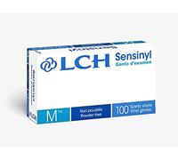LCH - Gants Ambidextres Sensinyl Free - Sans latex et non poudrés - Très Bonne Tolérance - Faciles à Enfiler - Sensibilité Tactile - Très Résistants - Taille M