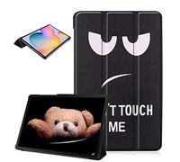 LCHDA Coque pour Samsung Galaxy Tab A 8,0 2019 (SM-T290 / T295), Mince Léger Pli en Trois Support Cuir PU Intelligent Anti-Chute Housse de Protection avec Réveil/Veille Automatique - Don't Touch Me