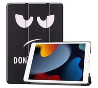 LCHDA Don't Touch Me Étui pour iPad 9ème génération 2021 (10,2 pouces) - Ultra fin - Léger - En cuir synthétique - Fermeture magnétique à 3 plis - Fonction support - Fonction veille/réveil automatique